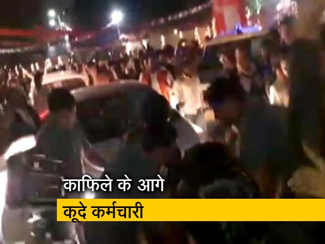 रेल मंत्री पीयूष गोयल के कार्यक्रम में हंगामा