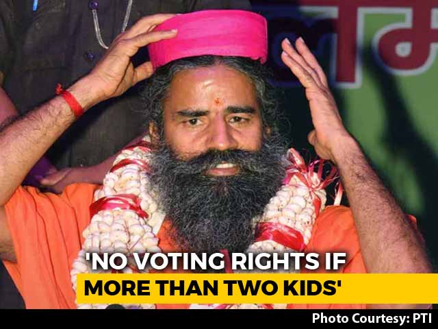 Ramdev Suggests Reward For Bachelors, Penalty For Too Many Children