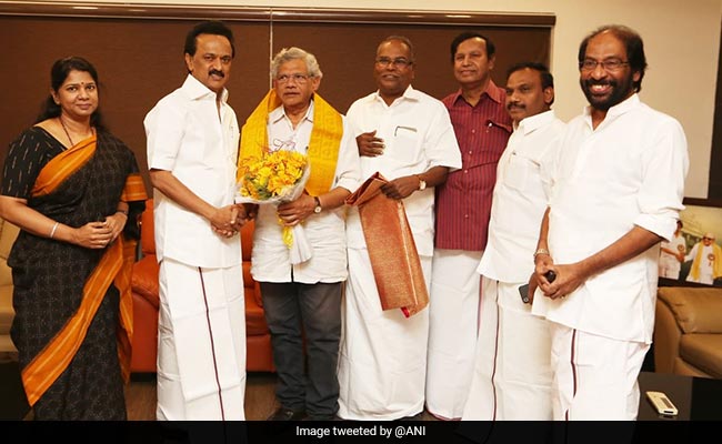 "We're With DMK For 2019 Polls": Sitaram Yechury After Meeting MK Stalin