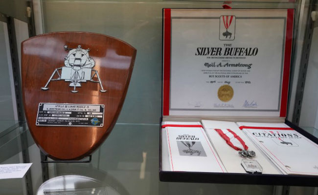 Neil Armstrong's First Moon Walk's Commemorative Plaque Sold For $468,500