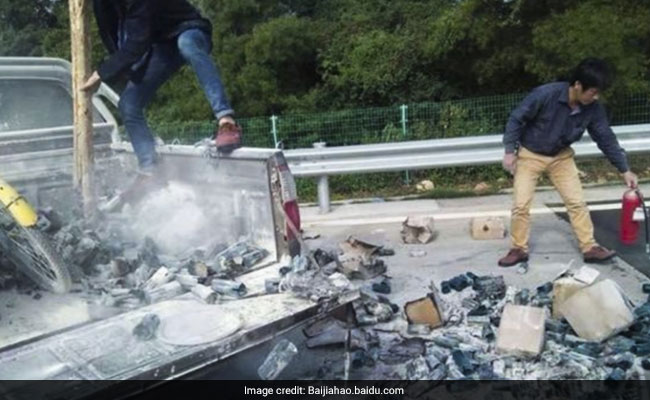 Driver Throws Out Cigarette Butt, Sets His Own Truck On Fire