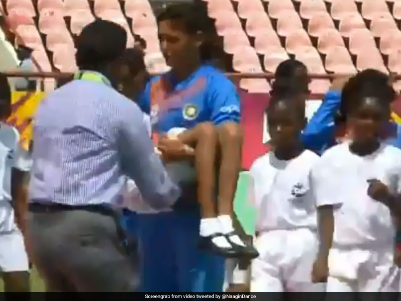 Harmanpreet Kaur Carries Unwell Mascot Off The Ground During ICC Women's World T20