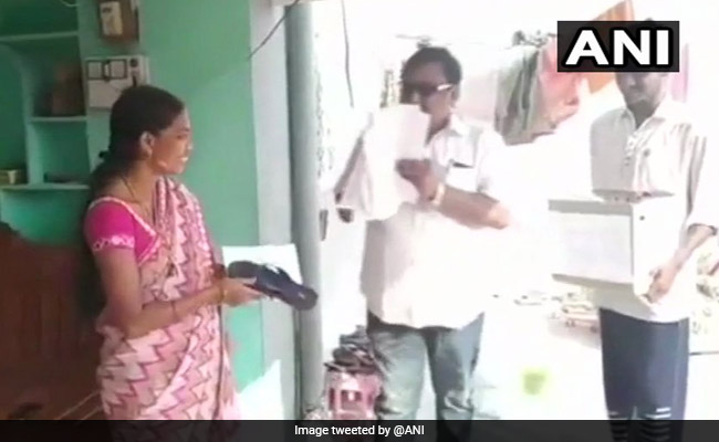 Telangana Candidate Hands Out Slippers, Wants People To Beat Him