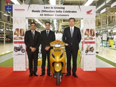 Honda 2Wheelers Sales Cross 40 Million Mark In India