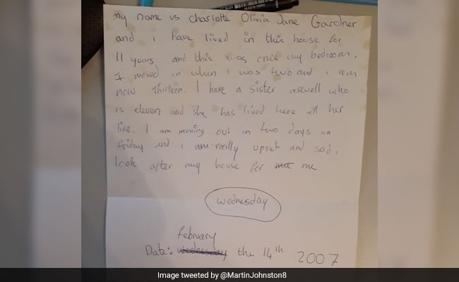 "Look After My House": Girl's Letter Found By New Owner 11 Years Later