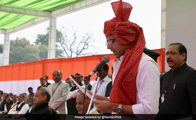 Sachin Pilot Wears Traditional Turban While Taking Oath After 2014 Pledge