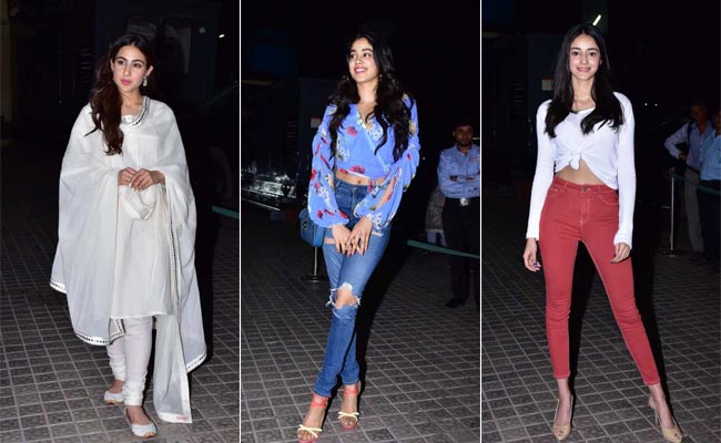 <i>Kedarnath</i> Screening: Janhvi Kapoor, Ananya Panday, Kartik Aaryan Join Sara Ali Khan's Cheer Squad