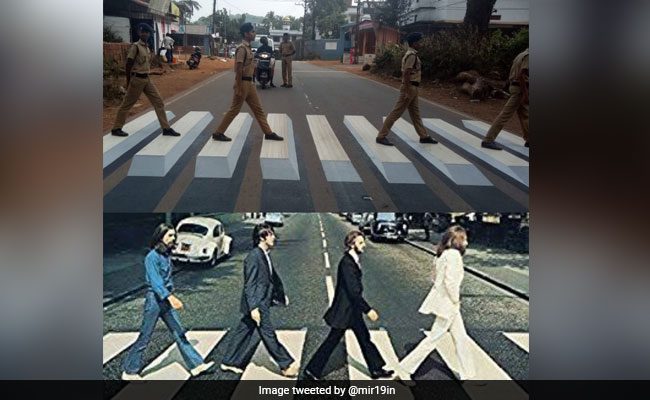 Kerala Cops Teach Road Safety By Recreating Iconic Beatles Cover
