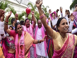 Telangana Results 2018: TRS 'Party In Pink' Sweeps Polls, KCR Dedicates Win To People Telangana Results 2018: TRS 'Party In Pink' Sweeps Polls, KCR Dedicates Win To People