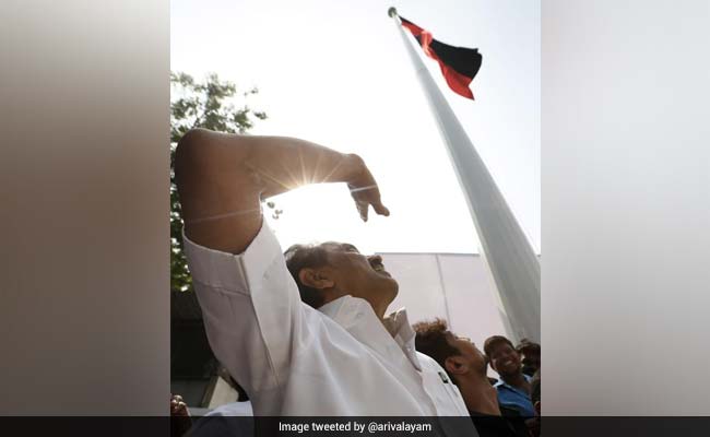 114 Feet Mega "High Flying" DMK Flag Hoisted By MK Stalin