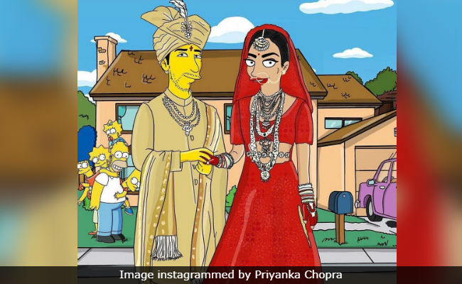 Pics Of Priyanka Chopra And Nick Jonas' Wedding A La <i>The Simpsons</i> Are So, So Cute