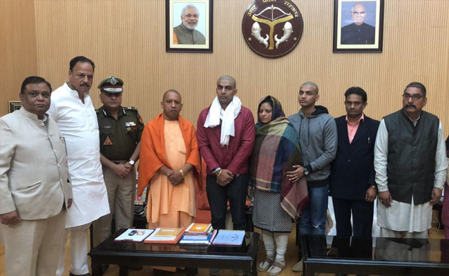After Silence On UP Cop Killing By Mob, Yogi Adityanath Meets His Family