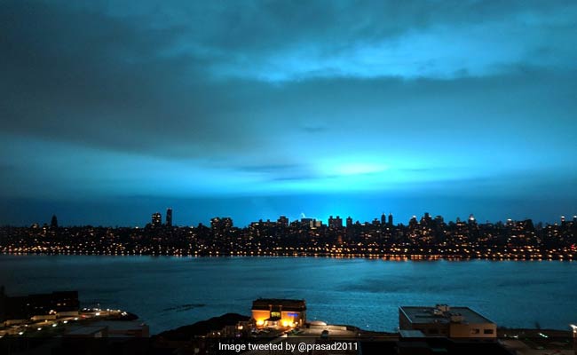 New York's Skyline Suddenly Lit Up With A Blue Glow