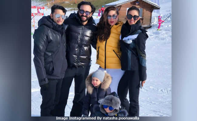 Taimur, Kareena Kapoor And Saif Ali Khan In A Pic From Their Switzerland Vacation