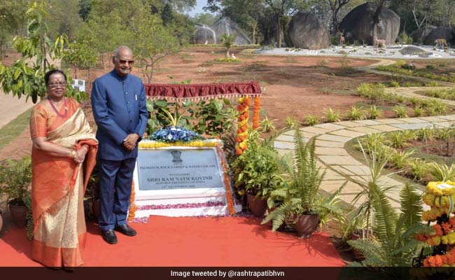 President Inaugurates Rock Garden At His Official Telangana Residence