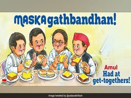 Akhilesh Yadav Shares Amul's <i>"Maskagathbandhan"</i> Post Akhilesh Yadav Shares Amul's <i>"Maskagathbandhan"</i> Post