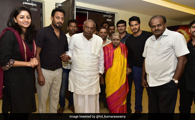 HD Kumaraswamy Watches Son's Film With Family, Criticised By BJP
