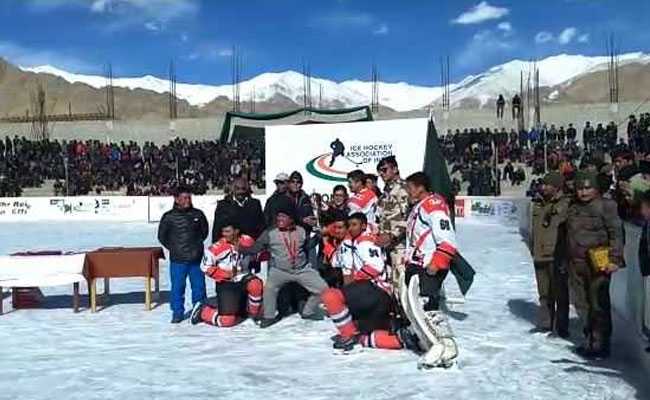 Indo-Tibet Border Police Defeat Army To Win Ladakh Ice Hockey Tournament