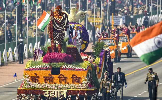 3 Lakh Flowers Used To Make Public Works Department Republic Day Tableau