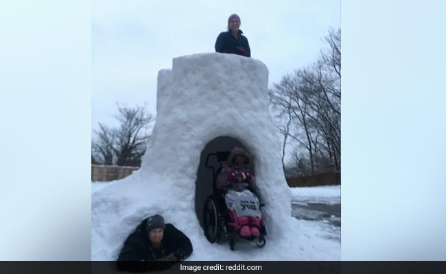 Dad Builds Wheelchair-Accessible Igloo For Daughter, Wins Hearts