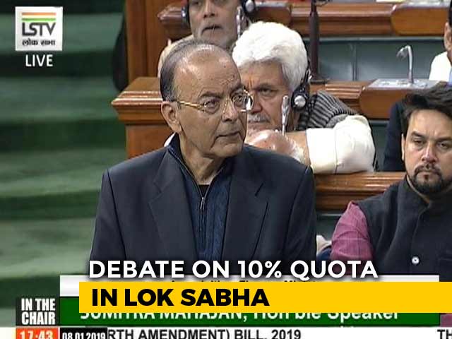Can't Treat Unequals Equally, Says Arun Jaitley In Lok Sabha On 10% Quota