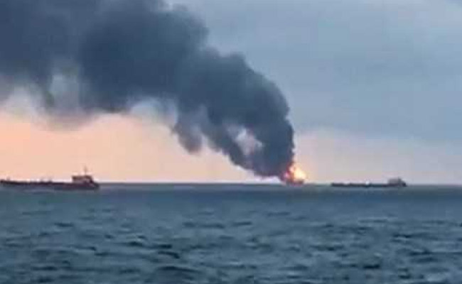Search On For Sailors Missing From Ships Which Caught Fire Off Russia