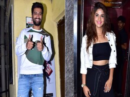 <I>Uri</I> Screening: Vicky Kaushal Watches Film With Rumoured Girlfriend Harleen Sethi And Others <I>Uri</I> Screening: Vicky Kaushal Watches Film With Rumoured Girlfriend Harleen Sethi And Others