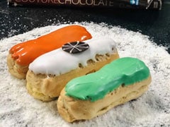 Mandarin, Litchi & Pistachio Eclair