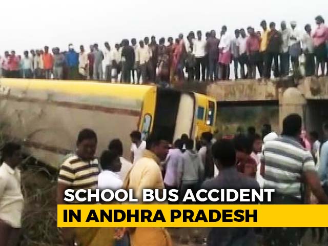 School Bus Carrying 50 Children Falls Into Culvert In Andhra, 3 Critical