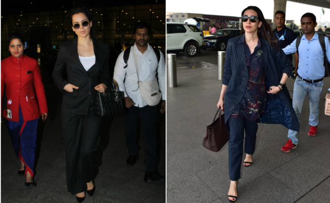 Be A Boss Lady In Striped Suits Like Karisma Kapoor, Kangana Ranaut