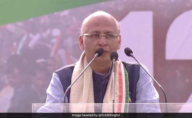Aim Of "Rainbow Alliance" Is A Secular Government, Says Abhishek Singhvi
