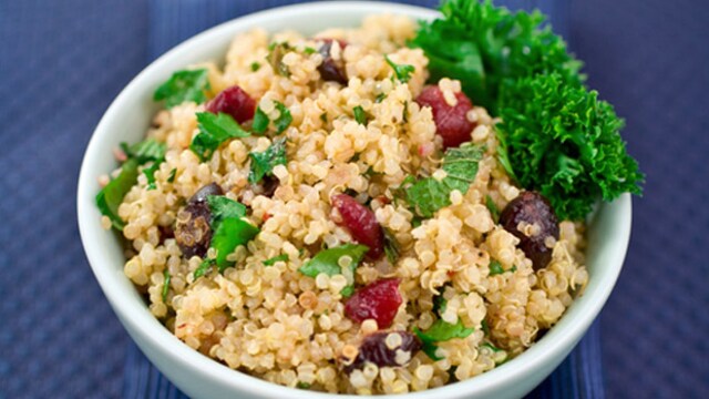 The whole grain quinoa is a fiber-rich as well as a complete source of protein.