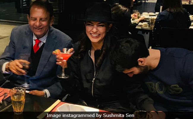 Sushmita Sen's Dinner Date With Father Shubeer Sen And Boyfriend Rohman Shawl