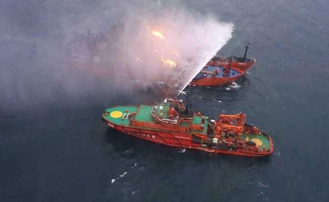 Ship In Deadly Black Sea Fire Barred From Port Over US Sanctions: Report
