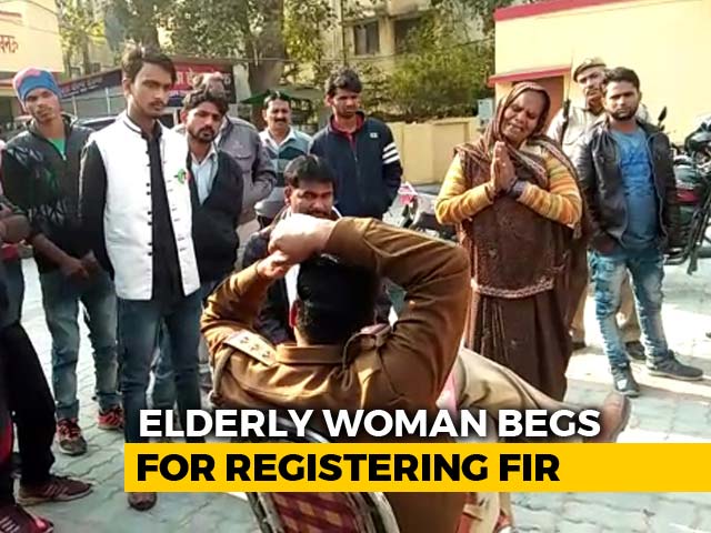 UP Cop Shifted Out After Video Shows Elderly Woman Pleading At His Feet