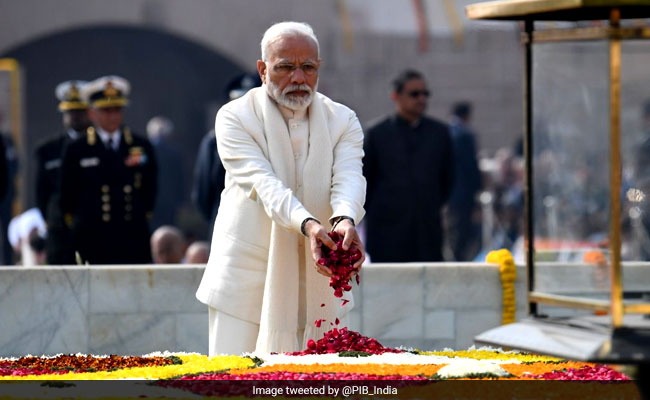 PM Modi, President Kovind Pay Tribute To Mahatma Gandhi At Rajghat