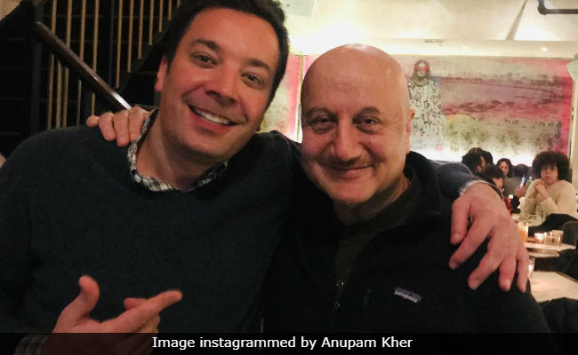 <i>The Tonight Show Starring</i> Anupam Kher And Jimmy Fallon. See Pic