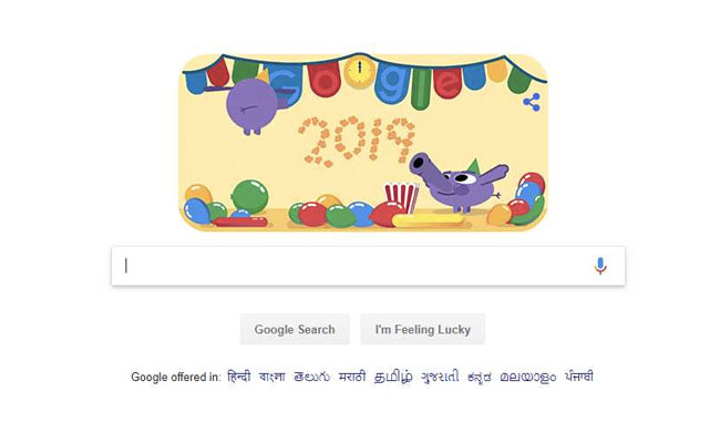 Google Doodle Welcomes New Year 2019 With Elephants, Balloons And Popcorn