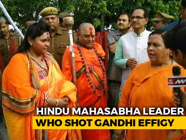Top BJP Leaders Seen With Right-Wing Leader Who Shot At Gandhi Effigy
