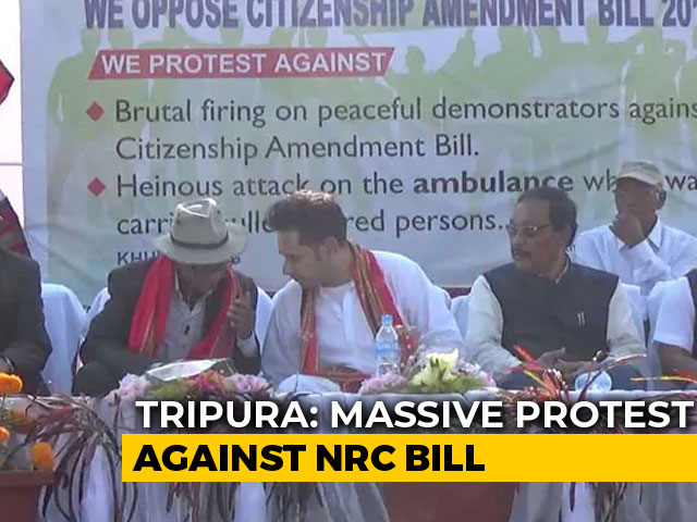 Massive Protests In Tripura Under Royal Scion Against Citizenship Bill