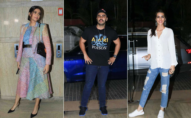 <I>Ek Ladki Ko Dekha Toh Aisa Laga</I> Screening: Arjun Kapoor, Kriti Sanon, Arbaaz Khan Watch Sonam Kapoor's Film