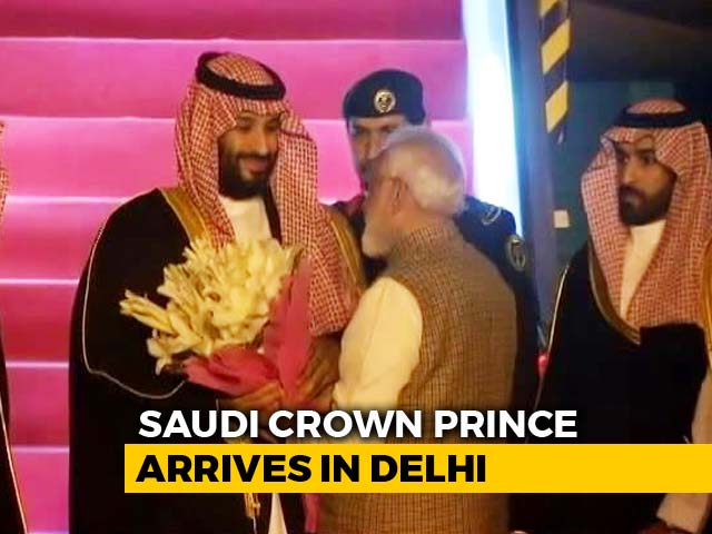 Saudi Crown Prince Arrives In India, Received By PM At Airport