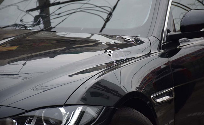 Jaguar Sedan Sprayed With Bullets In Shooting At Delhi's Pitampura