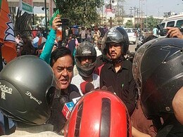 Why Chhattisgarh Journalists Wore Helmets While Meeting BJP Leaders Why Chhattisgarh Journalists Wore Helmets While Meeting BJP Leaders