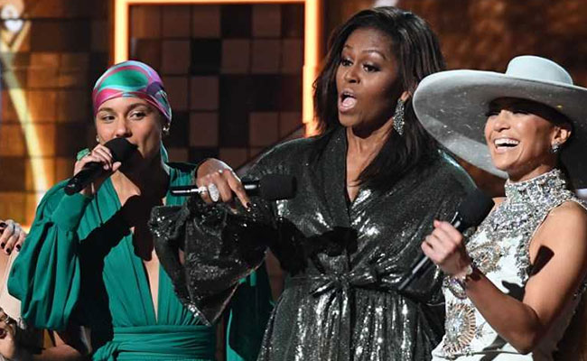 "Is That Right, Ladies?": Michelle Obama's Girl Power Message At Grammys