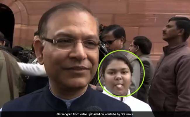 Budget 2019: Minister Jayant Sinha Hilariously Photobombed, Video Goes Viral