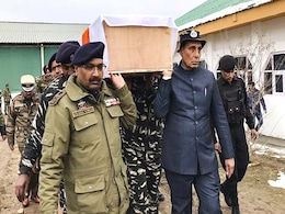 Rajnath Singh Carries Coffin Of Soldier Killed In Pulwama Terror Attack Rajnath Singh Carries Coffin Of Soldier Killed In Pulwama Terror Attack