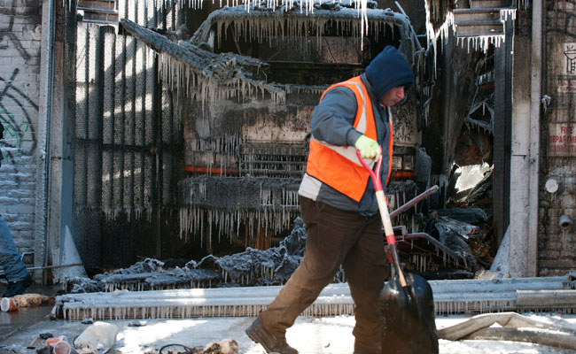 In Midst Of US Arctic Spell, Outdoor Workers Just Do Their Job