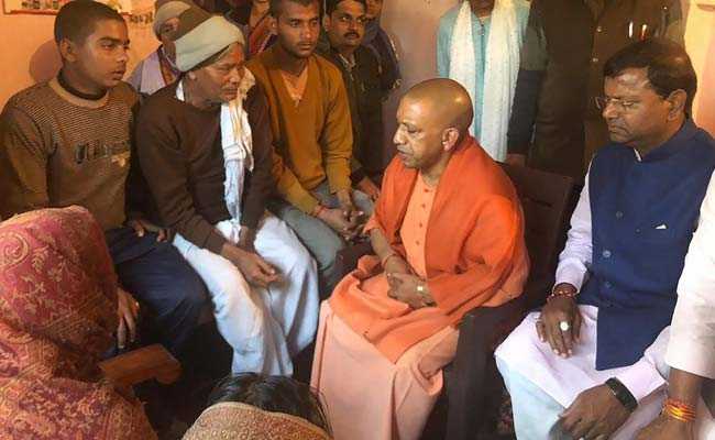 Yogi Adityanath Meets Family Of Soldier Killed In Pulwama Terror Attack