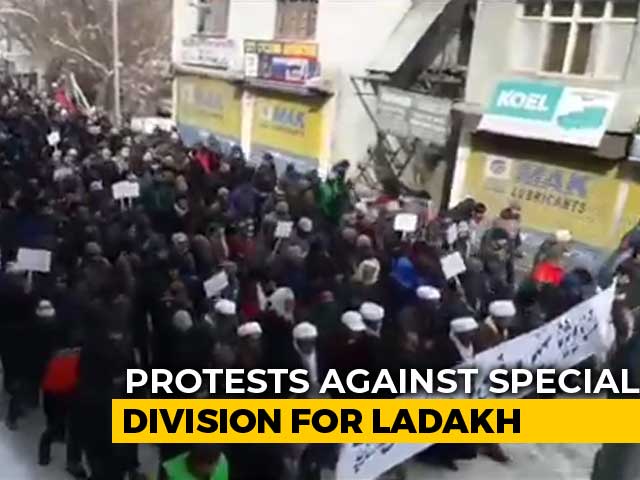 Kargil Residents Brave Bone-Chilling Cold To Protest Centre's Ladakh Division Move